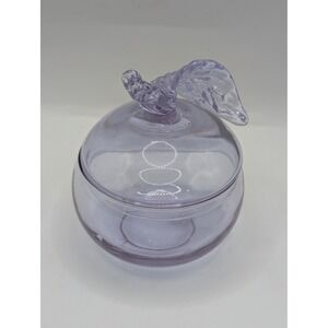 Vintage Neodymium Alexandrite Glass Apple Trinket Dish Color Shift Lavender Blue